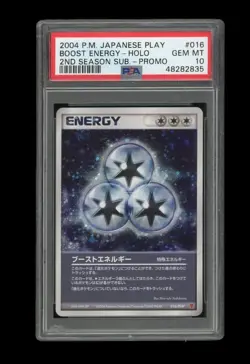 Pokemon PSA 10 GEM MINT Boost Energy Japanese Promo Players Fan Club Holo Card - Image 1