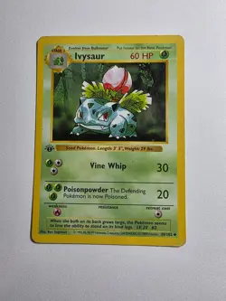 RARE SHADOWLESS UNCOMMON POKEMON CARD EDITION 1 STAGE 1 IVYSAUR 60 HP 30/102 - Image 1