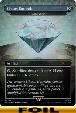 1x - Chaos Emerald - [Lotus Petal] - FOIL BORDERLESS - #7037 - Secret Lair MTG - Image 1