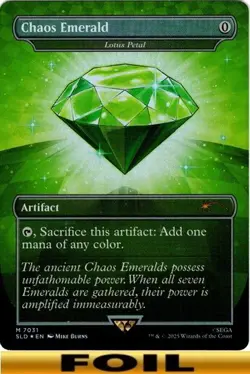 1x - Chaos Emerald - [Lotus Petal] - FOIL BORDERLESS - #7031 - Secret Lair MTG - Image 1