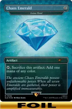 1x - Chaos Emerald - [Lotus Petal] - FOIL BORDERLESS - #7036 - Secret Lair MTG - Image 1