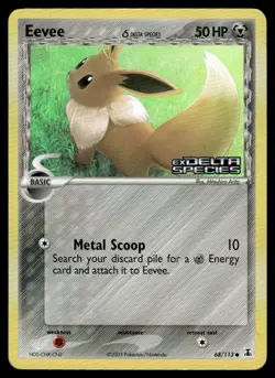 2005 Pokemon EX - Delta Species Eevee #68 Light Play Holo - Image 1