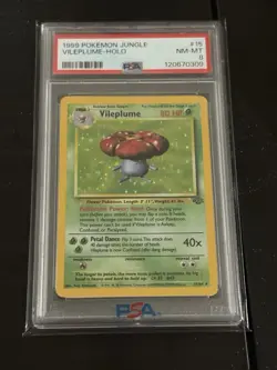 1999 POKEMON JUNGLE VILEPLUME HOLO 15 PSA 8 - Image 1