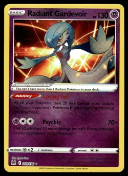 2022 Pokemon Sword & Shield - Lost Origin Radiant Gardevoir #69 Light Play Holo - Image 1
