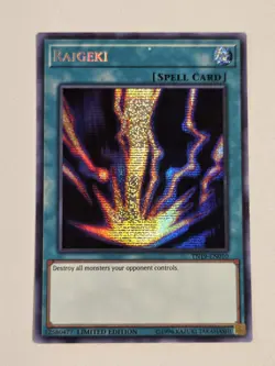 Raigeki TN19-EN010 Prismatic Secret Rare Yugioh Tin Promo Card Limited Edition - Image 1