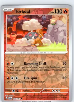Pokemon TCG Torkoal S&V Twilight Masquerade 030/167 Reverse Holo Common Card NM - Image 1