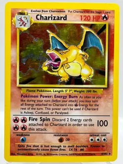 Charizard 4/102 Base Set Holo Rare Vintage 1999 WotC Pokemon TCG Card EX-MT - Image 1