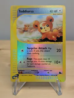 Teddiursa 109/144 Reverse Holo-Pokemon TCG : WOTC Skyridge E-series Card NM - Image 1
