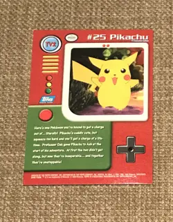 Topps Blue Logo TV2 Pikachu #25 TV Animation Pokemon Card - Image 2