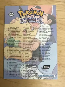 Topps Pokemon Trading Card Movie Animation Ed. Black Logo - Card List Non-Holo - Image 2