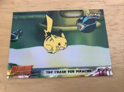 The Chase for Pikachu Mewtwo Strikes Back Topps 1999 Pokemon Card Black Logo NM - Image 1