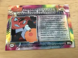 The Chase for Pikachu Mewtwo Strikes Back Topps 1999 Pokemon Card Black Logo NM - Image 2