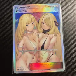 Cynthia & Lusamine Holo Custom Pokemon Waifu Trainer Card - Image 1