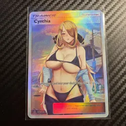 Cynthia Bikini Holo Custom Pokemon Waifu Trainer Card - Image 1