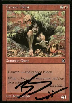 "Magic the Gathering (MTG): Stronghold Craven Giant Autographed Card - Image 1