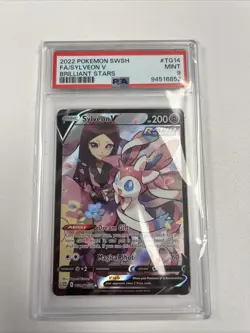 Pokemon Sylveon v TCG Full Art Ultra Rare Card TG14/TG30 Brilliant Stars PSA 9 - Image 1
