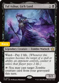 MTG Zul Ashur, Lich Lord Foundations Rare Legendary Creature - Zombie NM - Image 1