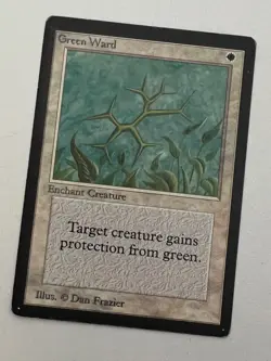 Magic the Gathering MTG Beta Green Ward LP- (Beta Bob) - Image 1