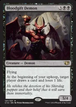 MTG Bloodgift Demon, Commander 2014, Heavily Played, English - Image 1