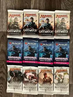 Mtg Booster Pack Lot Kamigawa Neon Dynasty Oath Of The Gatewatch Avacyn Restored - Image 1