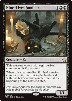 NINE-LIVES FAMILIAR x4 mtg NM-M Foundations 4 Rare - Image 1