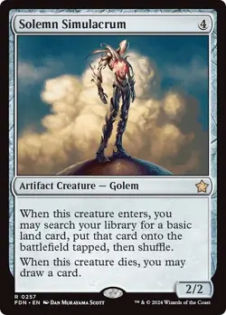 SOLEMN SIMULACRUM mtg NM-M Foundations 1 Rare - Image 1
