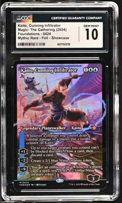 KAITO, CUNNING INFILTRATOR Foundations Japan Showcase Foil CGC 10 Gem MTG [Nos] - Image 1