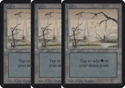 Magic MTG Alpha 3x LOT Swamp High Branch LIGHTLY PLAYED LP Basic Land - Image 1