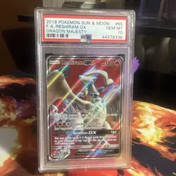 Reshiram 65/70 Sun & Moon Dragon Majesty 2018 Secret Full Art Pokemon PSA 10 - Image 1