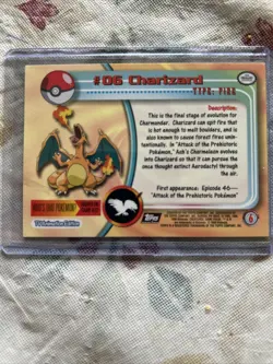 🔥1999 Topps Pokemon TCG Charizard - #06 - Non-Holo - TV Series 1 Blue Logo🔥 - Image 2