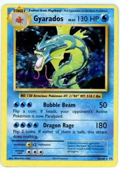 Pokemon TCG Gyarados 34/108 XY Evolutions Holo Rare OFF-CENTER Light Play - Image 1