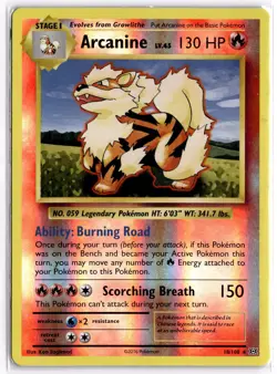Pokemon TCG Arcanine 18/108 XY Evolutions Reverse Holo Rare - Image 1