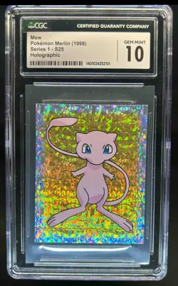 1998 Pokemon Merlin Mew Holographic #S25 CGC 10 - Image 1
