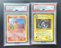 1998 Pokemon Japanese Gym Lt. Surge's Magneton Holo #082 PSA 9 & Blaine'S Vulpix - Image 1