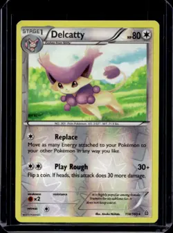2015 Pokemon XY Primal Clash Delcatty Reverse Holo #114/160 - Image 1