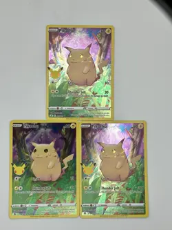 Pokemon TCG: Lot Of 3 Pikachu 005/025 Full Art Celebrations - Image 1