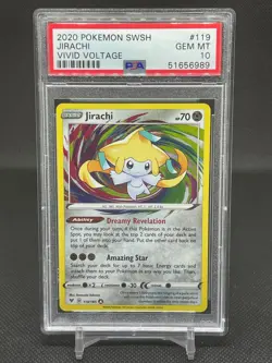 Pokemon Vivid Voltage Jirachi Amazing Rare Holo 119/185 PSA 10 Anime TCGCCG Card - Image 1