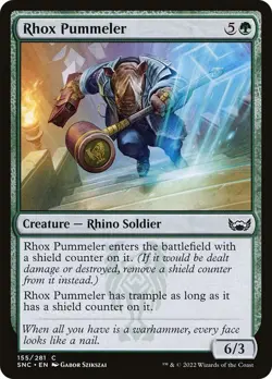 Rhox Pummeler Streets of New Capenna MTG MAGIC RHINO SOLDIER CREATURE - Image 1