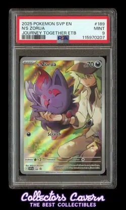 2025 Pokemon Journey Together ETB #189 N's Zorua PSA 9 (MINT) - Image 1