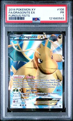 *POP 5* Dragonite EX 2014 Pokemon XY FA Furious Fists 108/111 PSA 1 PR - Image 4