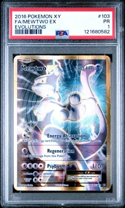 *POP 6* 2016 POKEMON XY EVOLUTIONS FULL ART MEWTWO EX 103/108 PSA 1 PR - Image 4