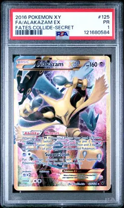 PSA 1 PR 2016 Pokemon XY FATES COLLIDE 125 FULL ART/ALAKAZAM EX SECRET - Image 4