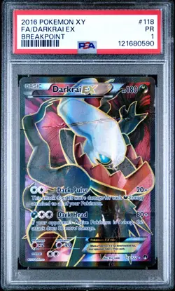 *POP 1* 2016 POKEMON BREAKPOINT DARKRAI EX #118 FULL ART PSA 1 PR - Image 4