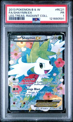 *POP 4* POKEMON LEGENDARY TREASURES SHAYMIN EX #RC21 RADIANT HOLO PSA 1 PR - Image 4