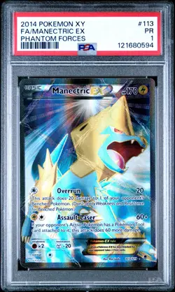 *POP 2* 2014 POKEMON XY PHANTOM FORCES #113 FULL ART/MANECTRIC EX PSA 1 PR - Image 4