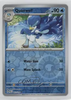 Quaxwell Reverse Foil Pokemon SV02: Paldea Evolved #051 1l7t - Image 1