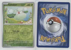 Cottonee Reverse Foil Pokemon Prismatic Evolutions PRE #007 01sb - Image 3
