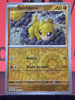 Sandshrew 097/167 Twilight Masquerade Pokemon TCG Reverse Holo Common 2024 NM - Image 3