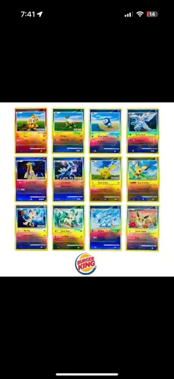 2009 Pokemon Burger King Complete 12 Card Set Platinum Stamp Reverse NM+ - Image 2