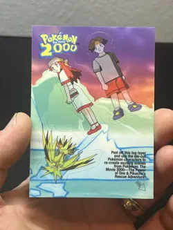 Vintage Topps Pokemon The Movie 2000 Sticker Card #3 Tracey Melody Zapdos - Image 1